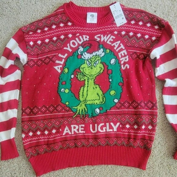 Dr. Seuss | Sweaters | Dr Seuss The Grinch All Your Sweaters Are Ugly  Christmas Sweater Womens Sizel | Poshmark